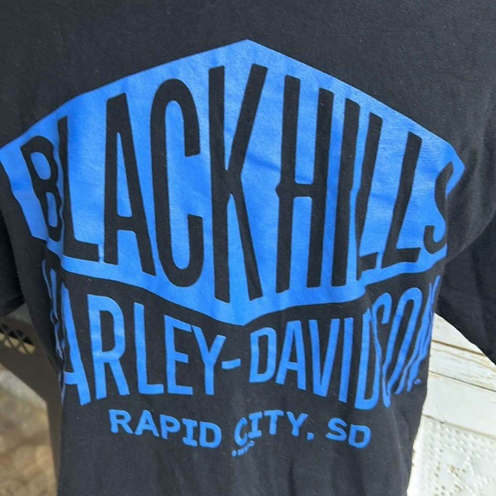 Harley Davidson Sturgis Black Hills 2019 red white blue black crewneck tshirt - Picture 8 of 16